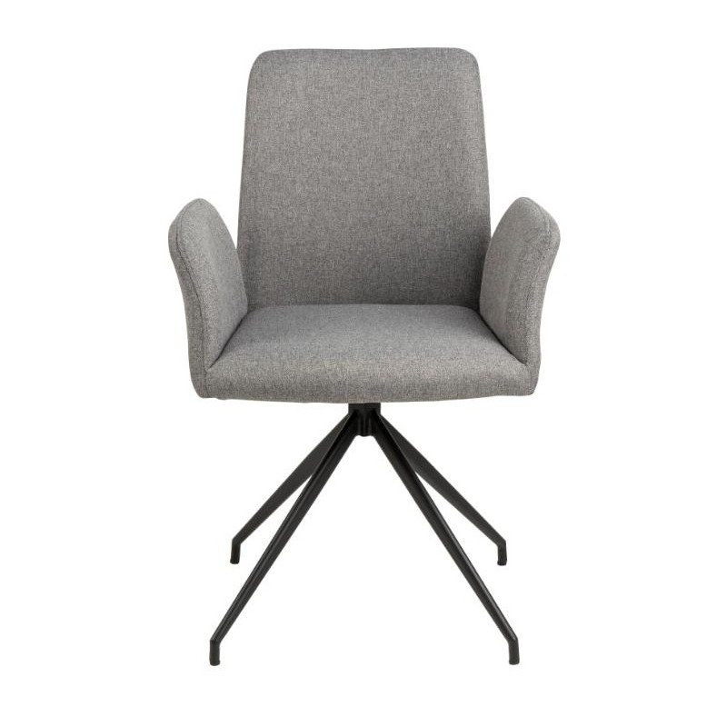 Naya spisebordsstol med armlæn og drejefunktion - Grå stof billede