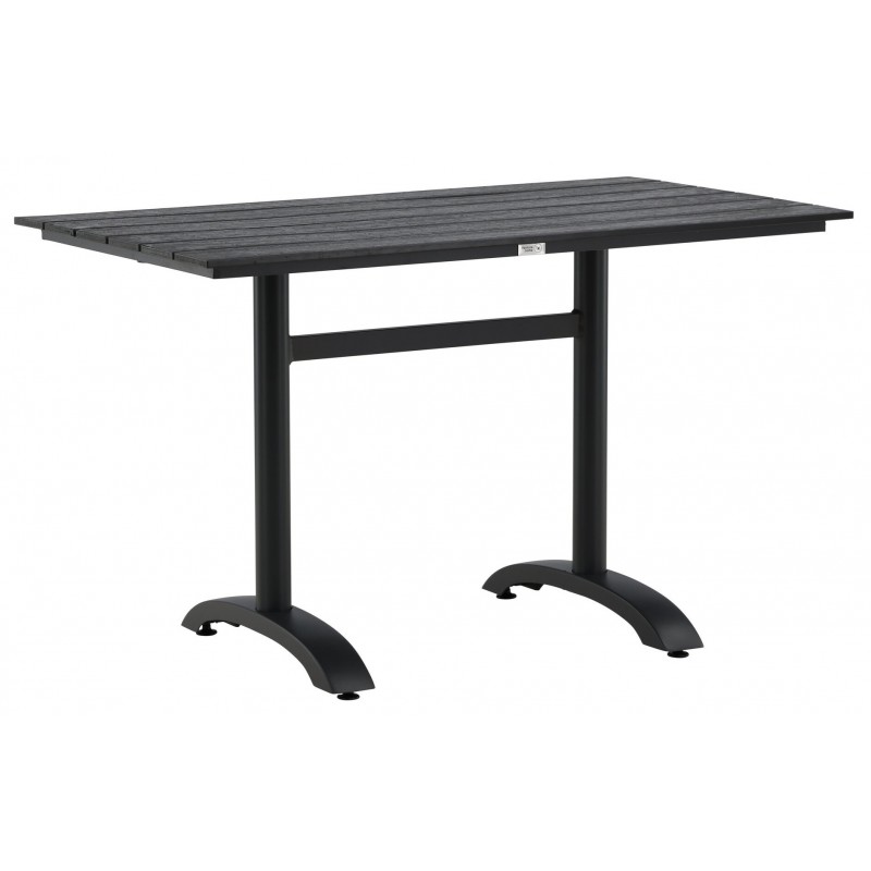 Denver t Spisebord 120 x 70 cm - Sort Aintwood og Aluminium billede
