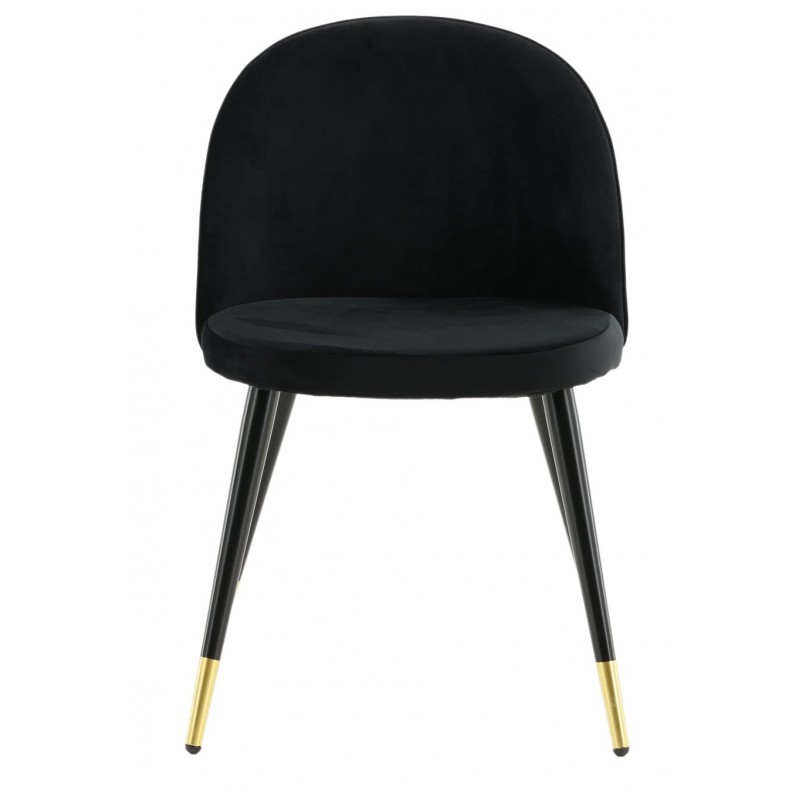Velvet Spisebordsstol - Sort og Messing billede