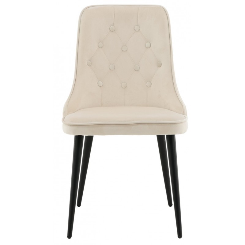 Velvet Deluxe Spisebordsstol  - Beige velour billede