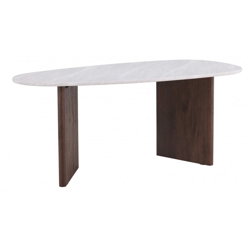 Gronvik Ovalt spisebord 180x90cm - Lysegrå og Mocca billede