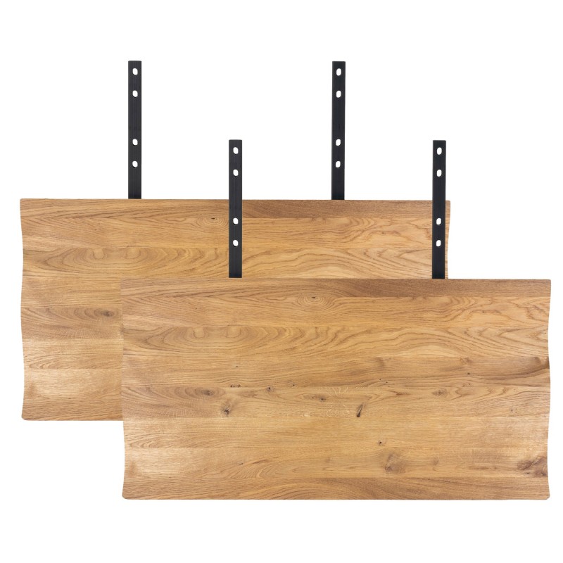 2 x Tillægsplader til 3 meter CURVE bord - Bølget kant - Natur eg