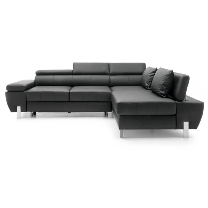 Milo læderHjørnesofa Højrevendt - Indbygget Sengeudtræk og Opbevaring