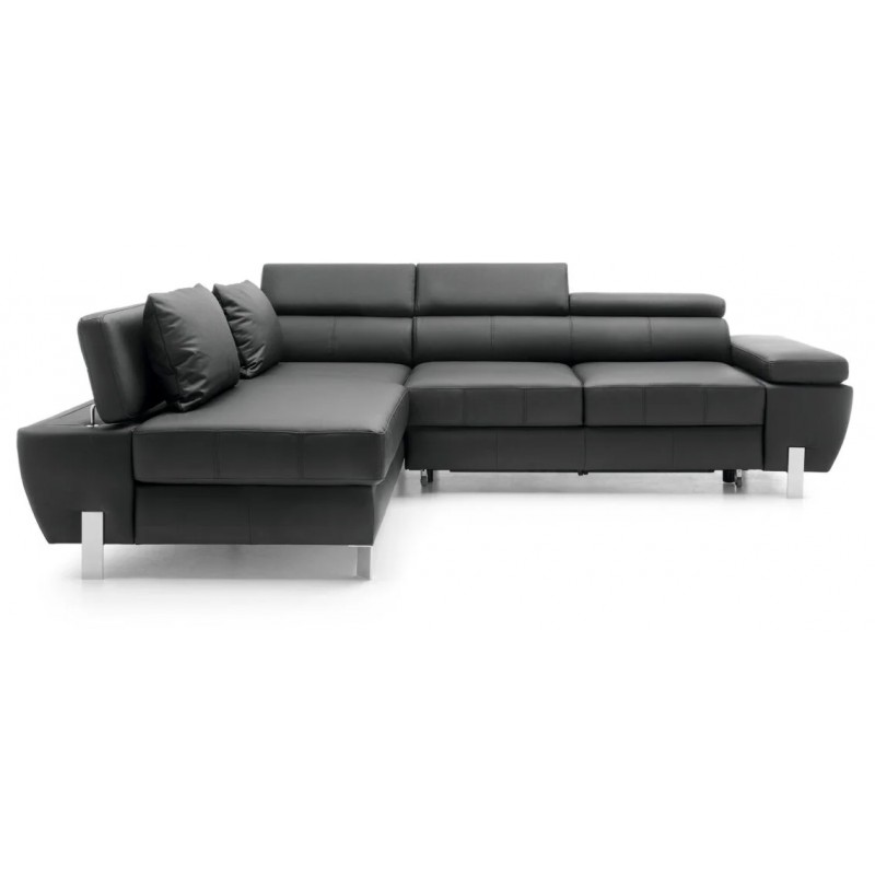 Milo læderHjørnesofa Venstrevendt - Indbygget Sengeudtræk og Opbevaring