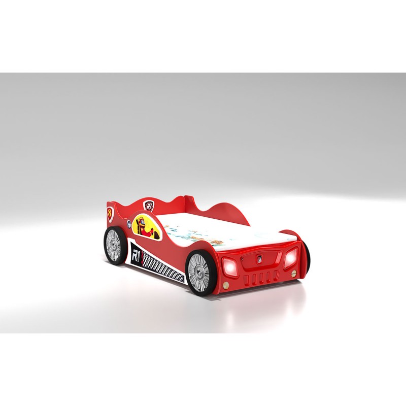 Monza Racer Rød børneseng med Madras - 90 x 190 cm