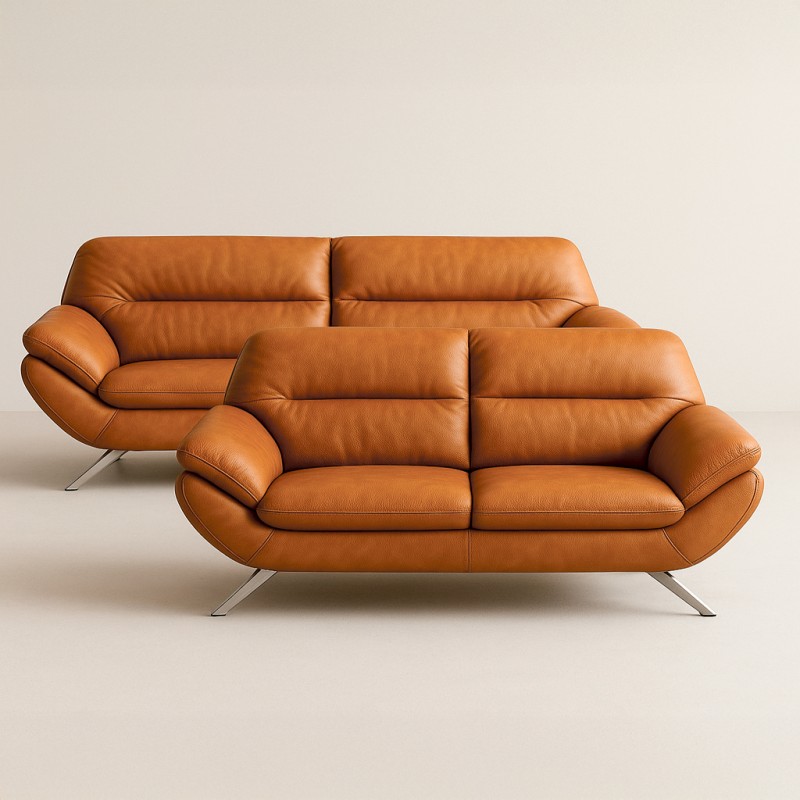 Hjort Knudsen Taastrup 3 + 2 pers lædersofa