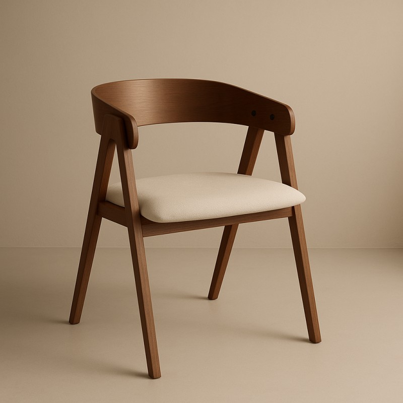 K562 Spisebordsstol - Valnød / lys Beige