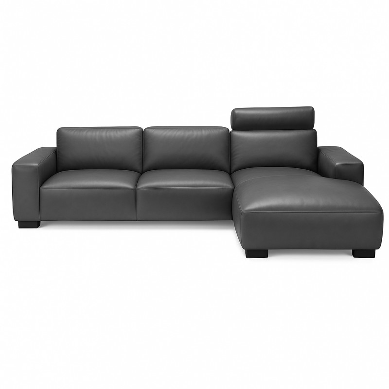 Hjort Knudsen Aarhus Chaiselong lædersofa Højrevendt