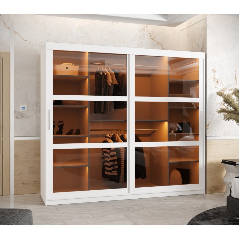 DOME 200 Garderobeskab med Skydedøre - 200 cm - Hvid