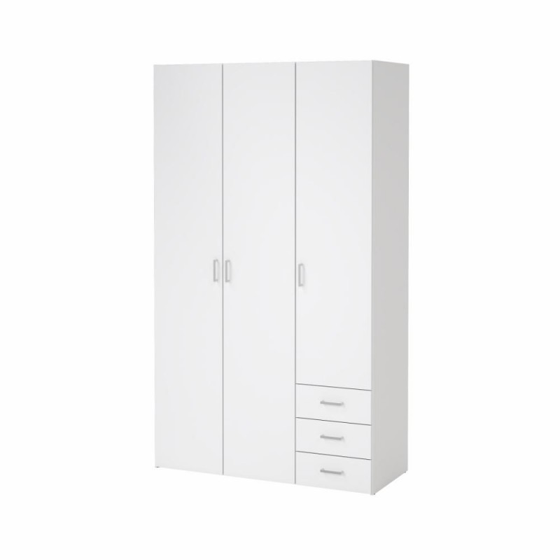 Bolmen garderobeskab 116 cm 3 låger - Hvid højglans billede