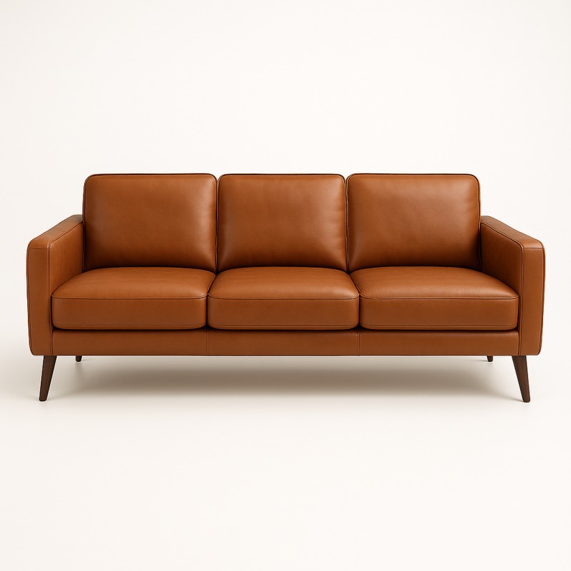 Hjort Knudsen Hvidovre 3 personers lædersofa