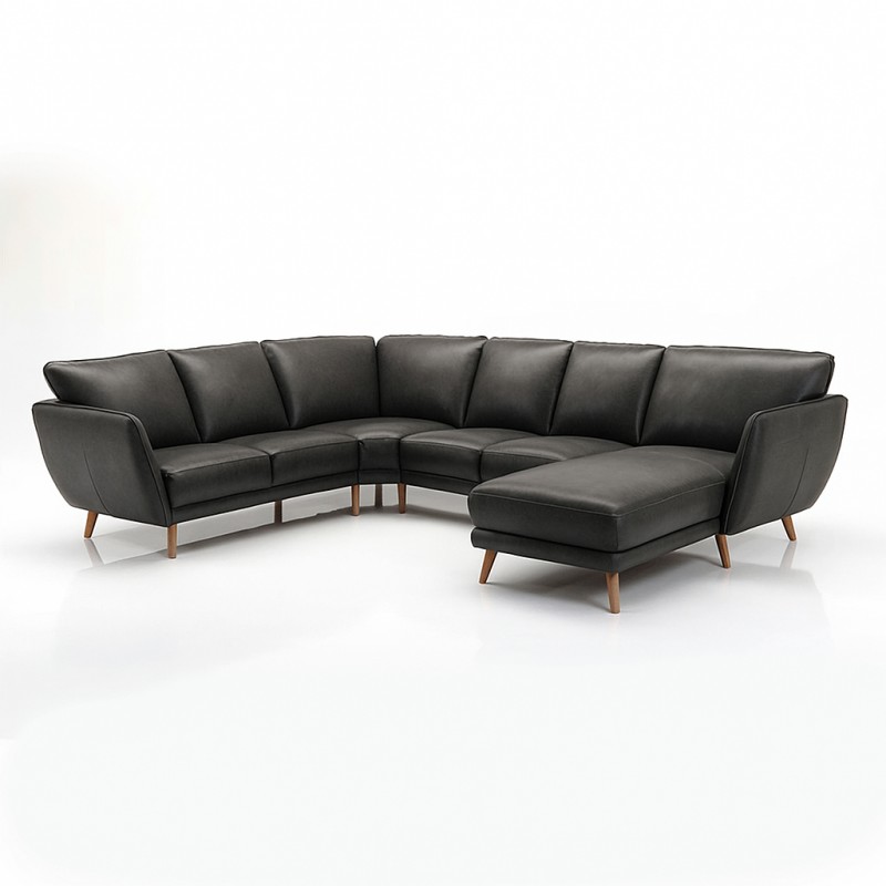 Hjort Knudsen Liam Læderhjørnesofa - Højrevendt