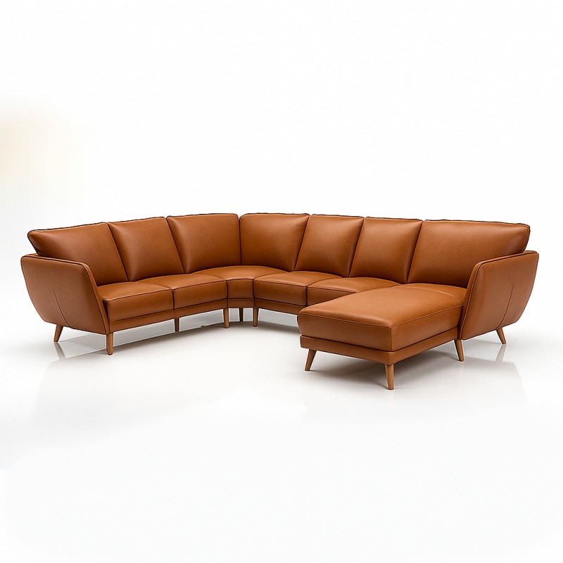 Hjort Knudsen Liam Læderhjørnesofa - Højrevendt