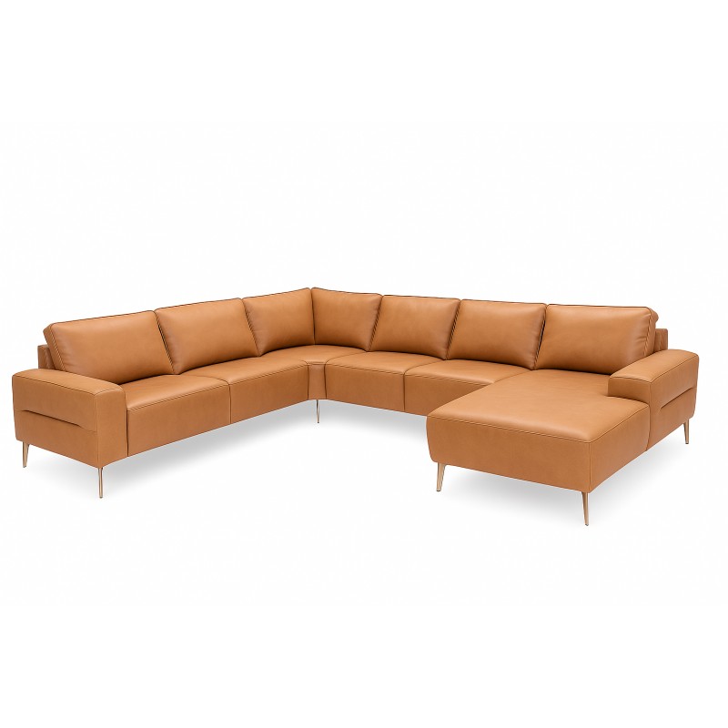 Hjort Knudsen Almind læder hjørnesofa med chaiselong Højrevendt