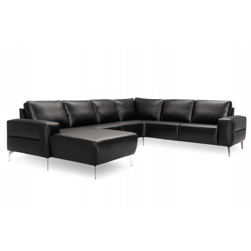 Hjort Knudsen Almind læder hjørnesofa med chaiselong venstrevendt
