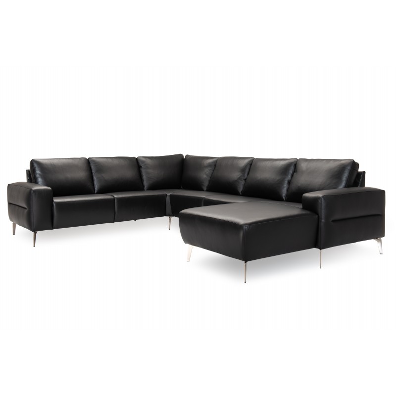 Hjort Knudsen Almind læder hjørnesofa med chaiselong Højrevendt