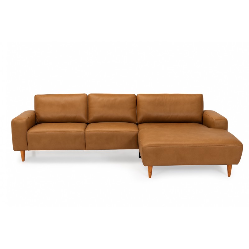 Hjort Knudsen Almind læder chaiselongsofa højrevendt