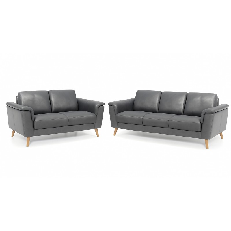 Ballerup 3+2 pers lædersofa