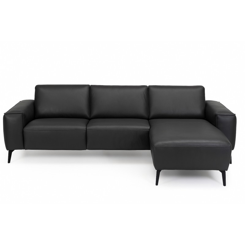 Hjort Knudsen Assens chaiselong lædersofa Højrevendt