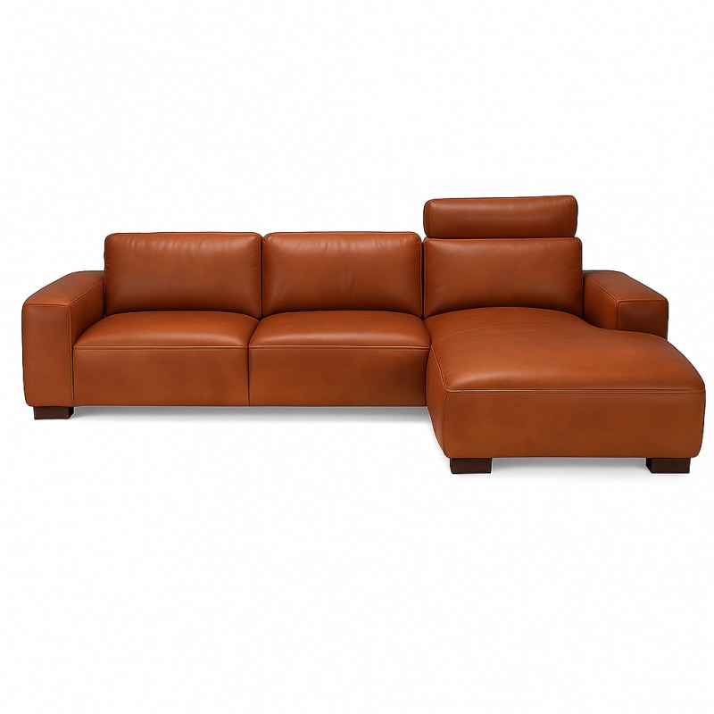 Hjort Knudsen Aarhus Chaiselong lædersofa Højrevendt