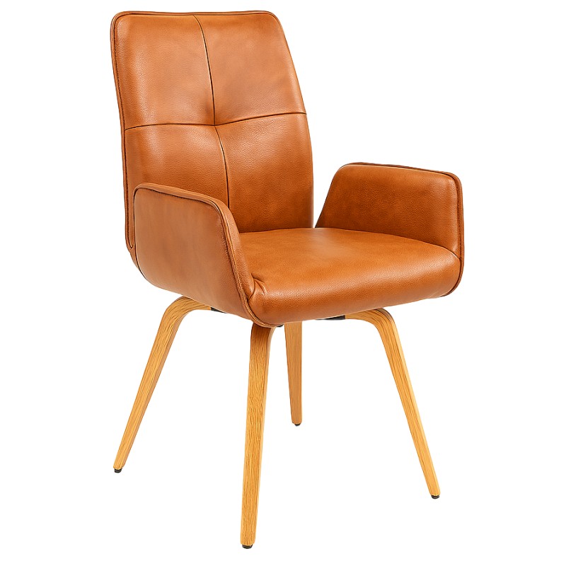 Hjort Knudsen Odense spisebordsstol - Ægte læder