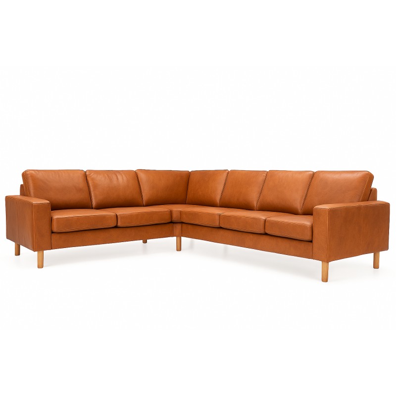 Hjort Knudsen Padborg Læderhjørnesofa