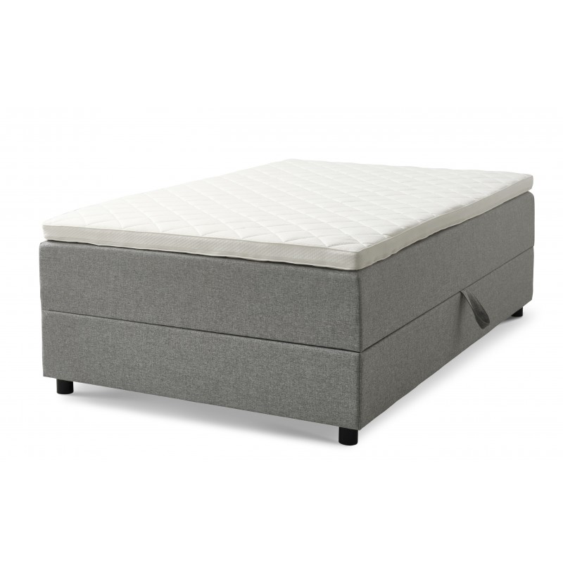 Børkop 7-Zonet 120x200 cm Boksmadras seng med opbevaring lysegrå