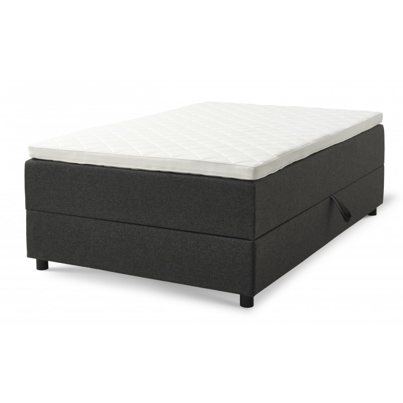 Børkop 7-Zonet 120x200 cm Boksmadras seng med opbevaring Mørkegrå