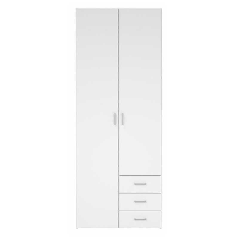 Bolmen garderobeskab 77 cm 2 låger - Hvid højglans