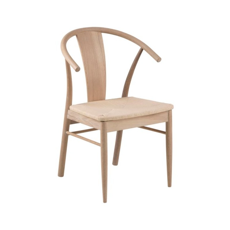 Janik Spisebordsstol med Armlæn – Off White Hvidpigmenteret Olieret Eg billede