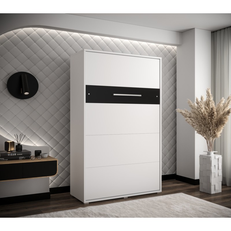 Skabsseng 120x200 cm - Nordica i Hvid/Sort med LED