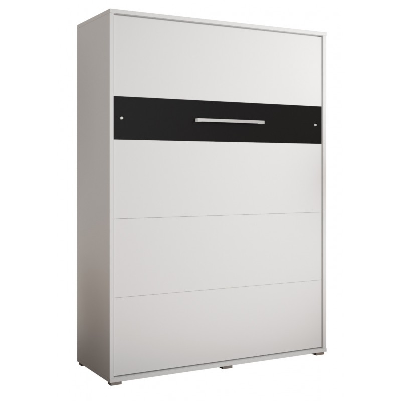 Skabsseng 140x200 cm - Nordica i Hvid/Sort med LED