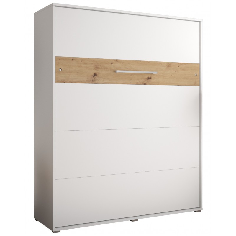 Skabsseng 160x200 cm – Nordica i Hvid/Eg med LED