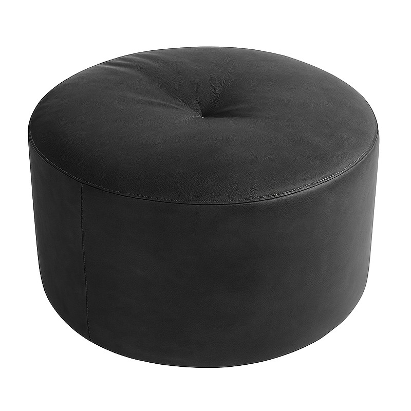 Hjort Knudsen Rund Puf Ø75 - læder Valgfrie farve