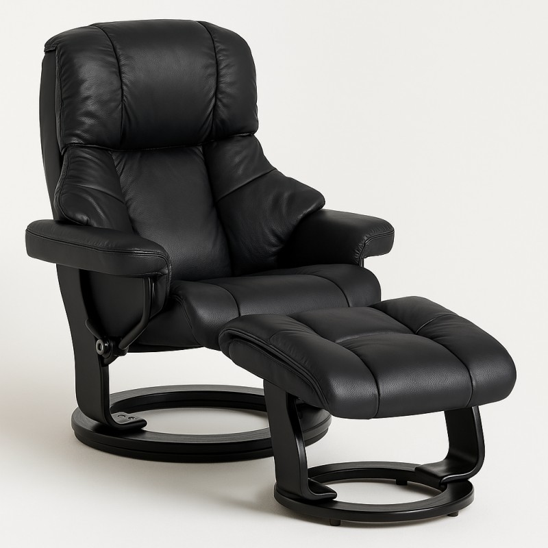 Crown læder lænestol billede