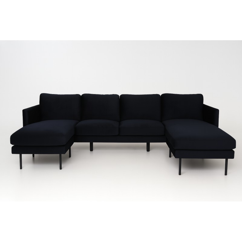 Zoom U-Sofa - Sort Velour billede