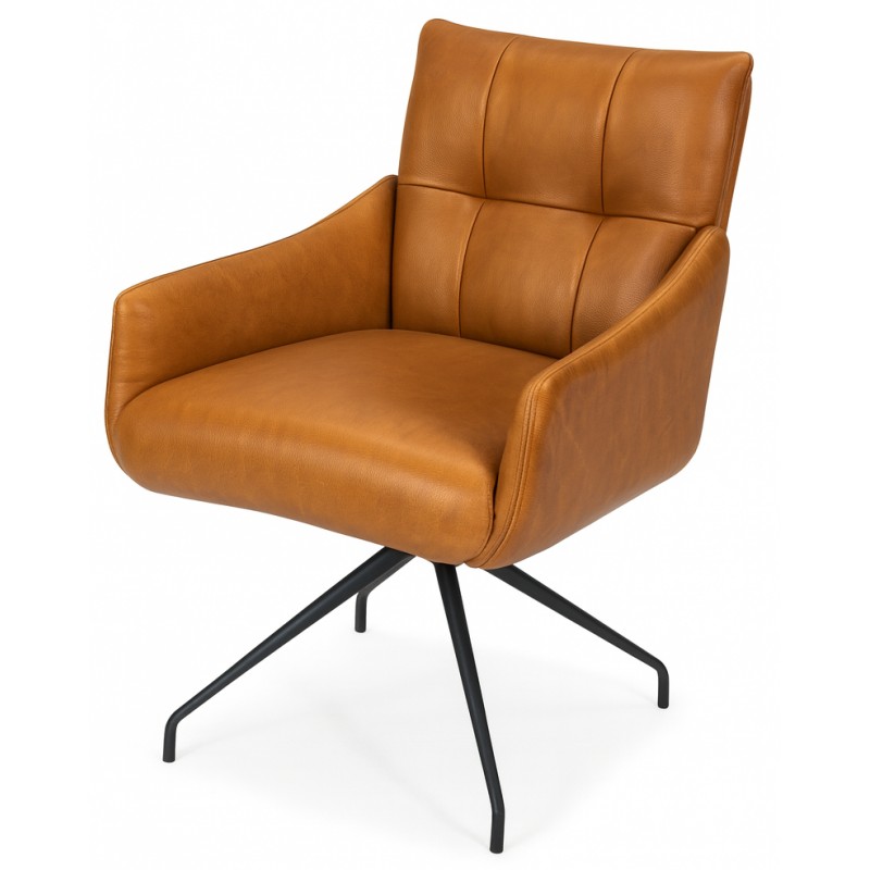 Hjort Knudsen Fredericia spisebordsstol ægte læder