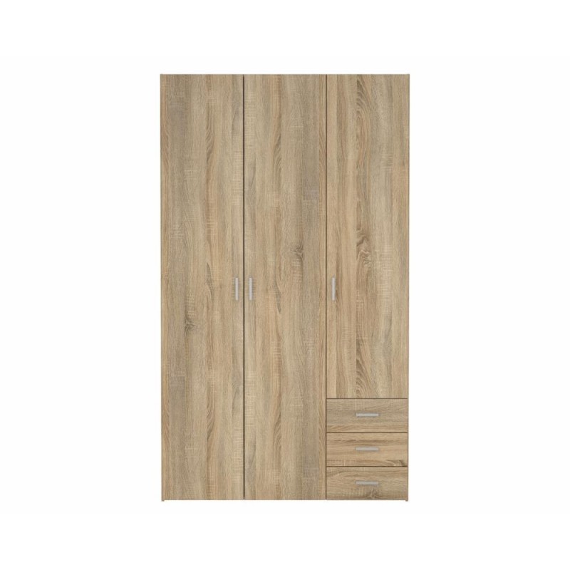 TVILUM space garderobeskab - rektangulært, hvidt træ, 3 låger og 3 skuffer