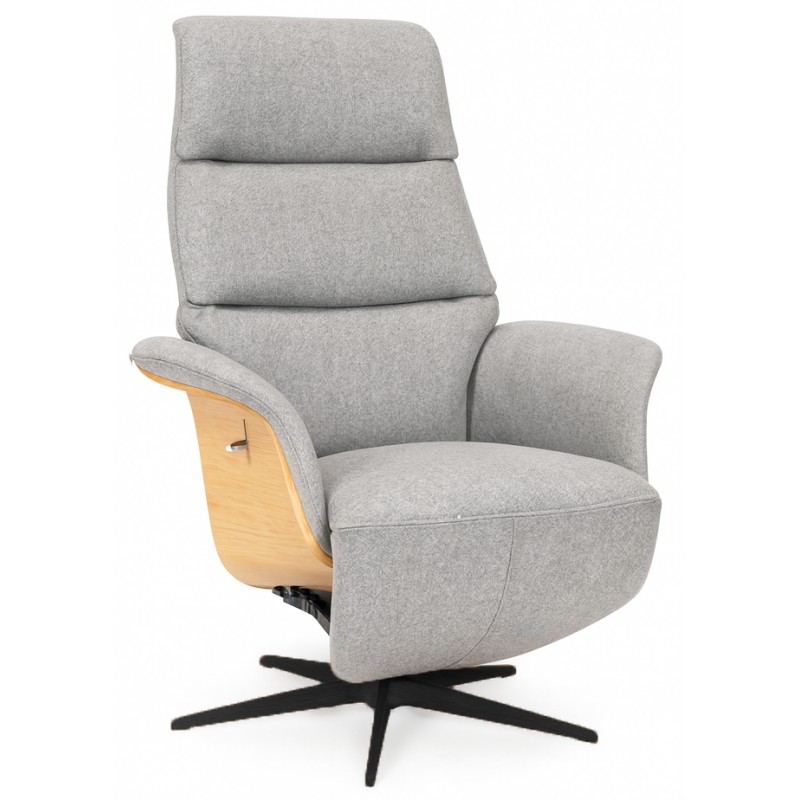 Dundee lænestol med indbygget skammel - Stof-