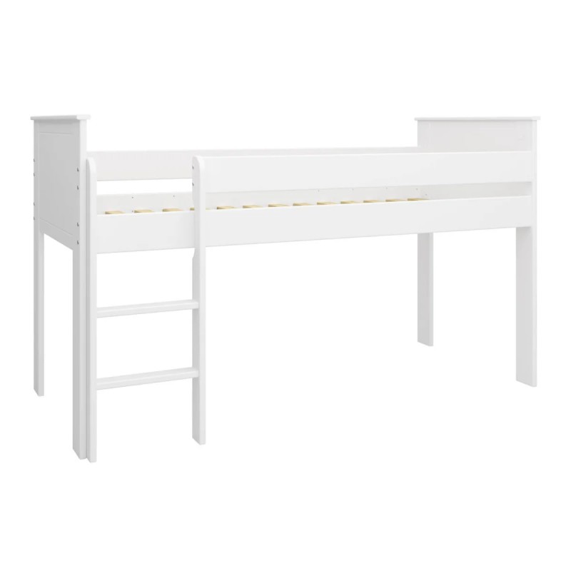 STEENS Alba Halvhøj seng til børn, m. stige - hvid MDF (90x200) OUTLET