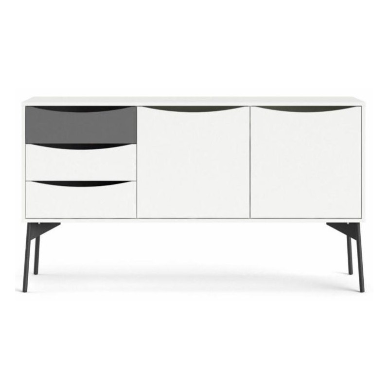 SKAGEN SKÆNK 2 LÅGER + 3 SKUFFER - GRÅ / HVID OUTLET