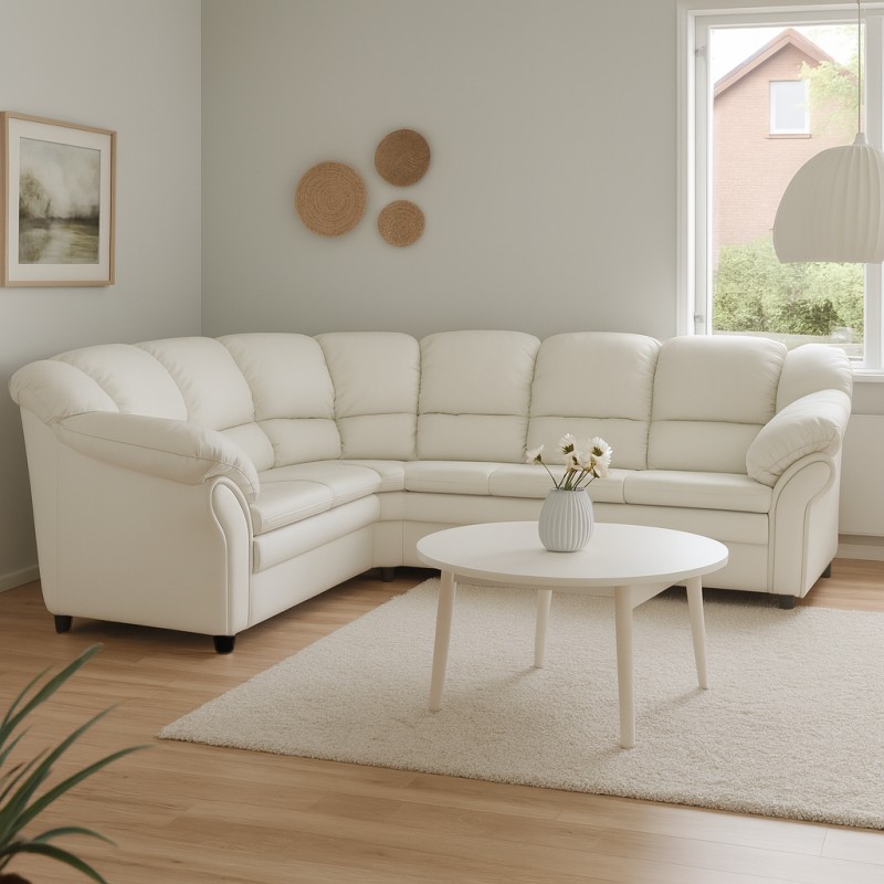 Tønder vendbar hjørnesofa - Hvid tekstillæder