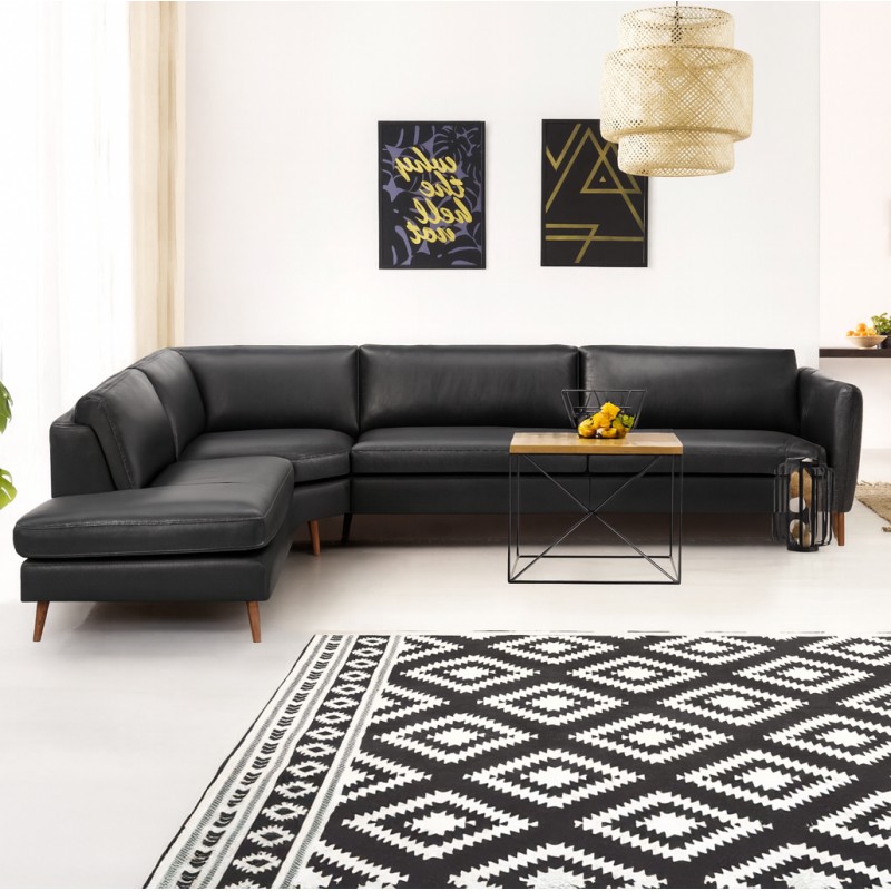 Hjort knudsen Randers hjørnesofa med open end venstrevendt læder