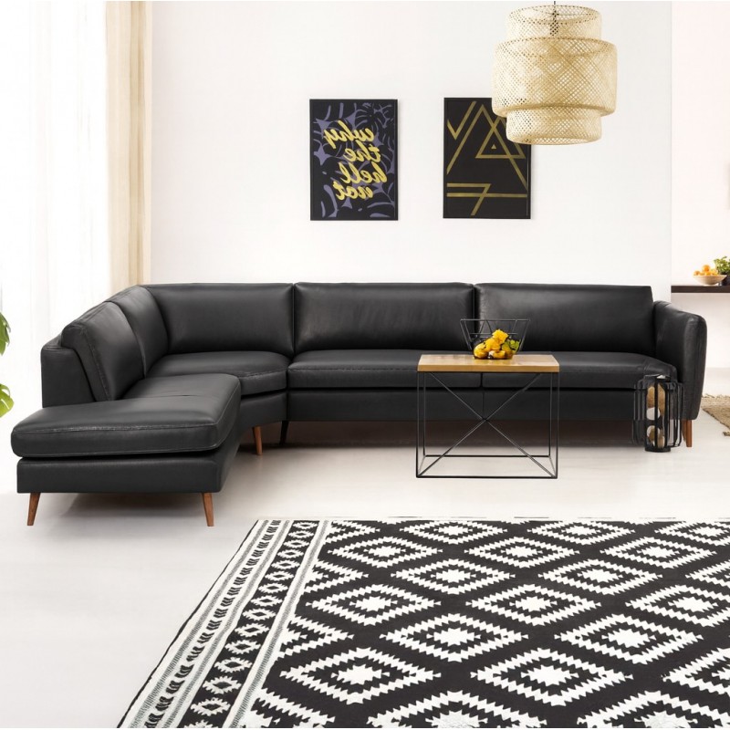 Hjort knudsen Randers hjørnesofa med open end venstrevendt læder