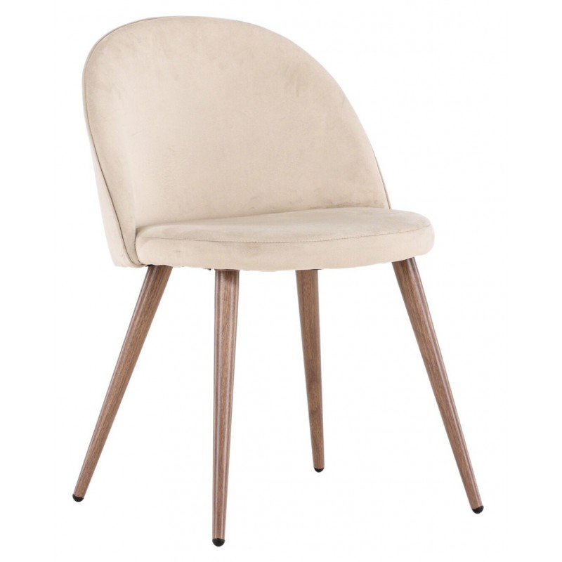 Velvet Spisebordsstol - Beige Velour billede