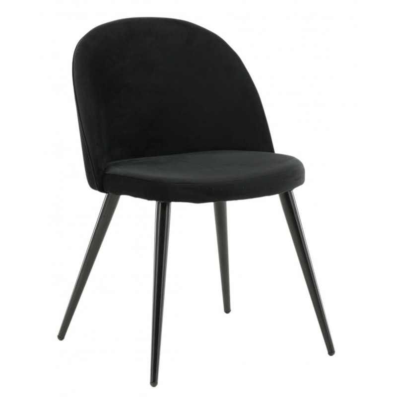 Velevet Spisebordsstol - Sort velour billede