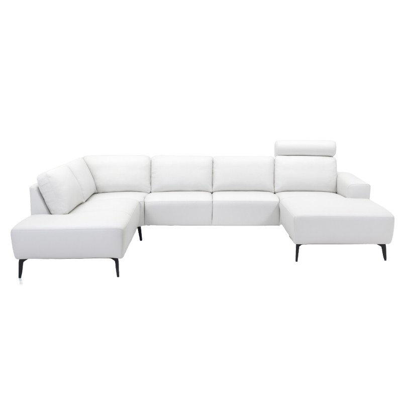 Hjort Knudsen Copenhagen Hvid Læder U-sofa - Højrevendt