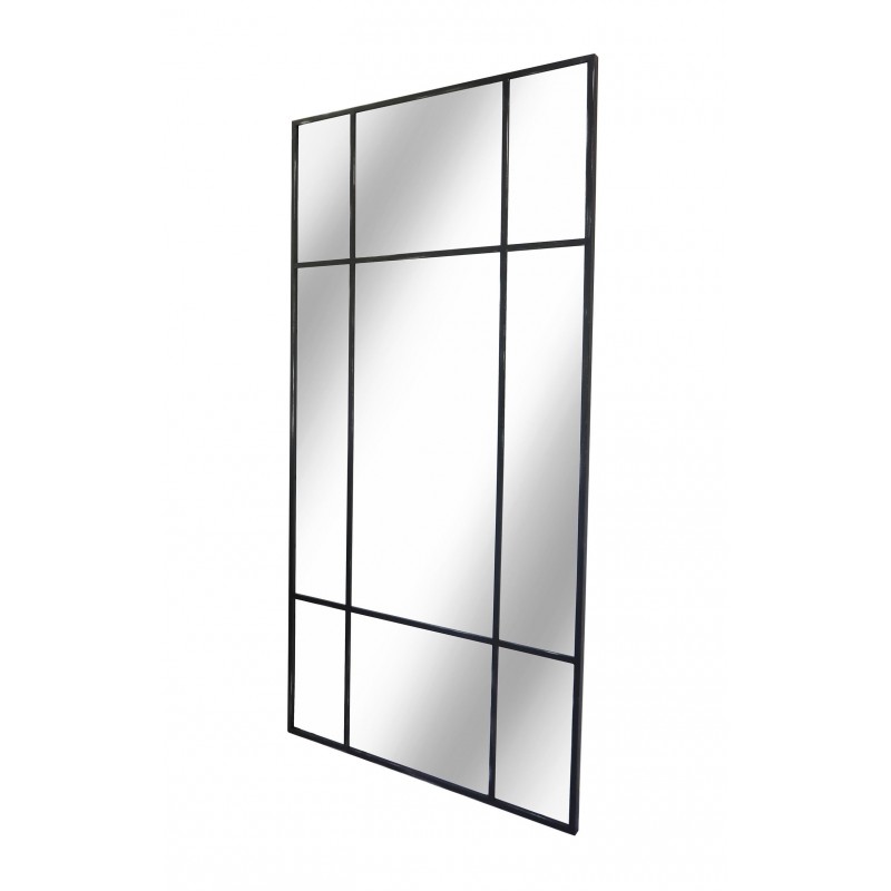 New Yorker Spejl med Antiksort ramme i jern str 200x100cm