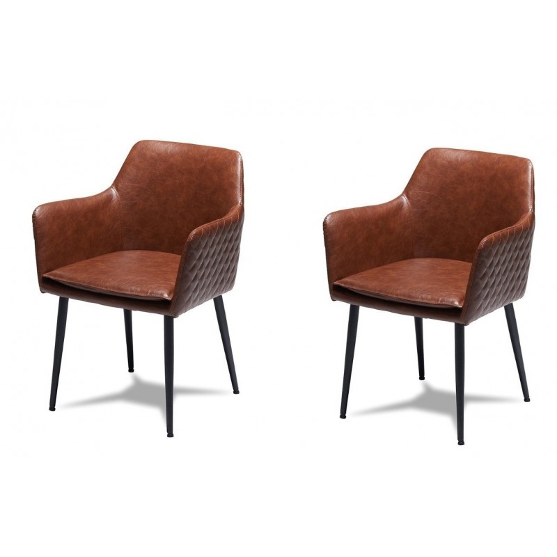 2 x Shiva spisebordsstol lysebrun