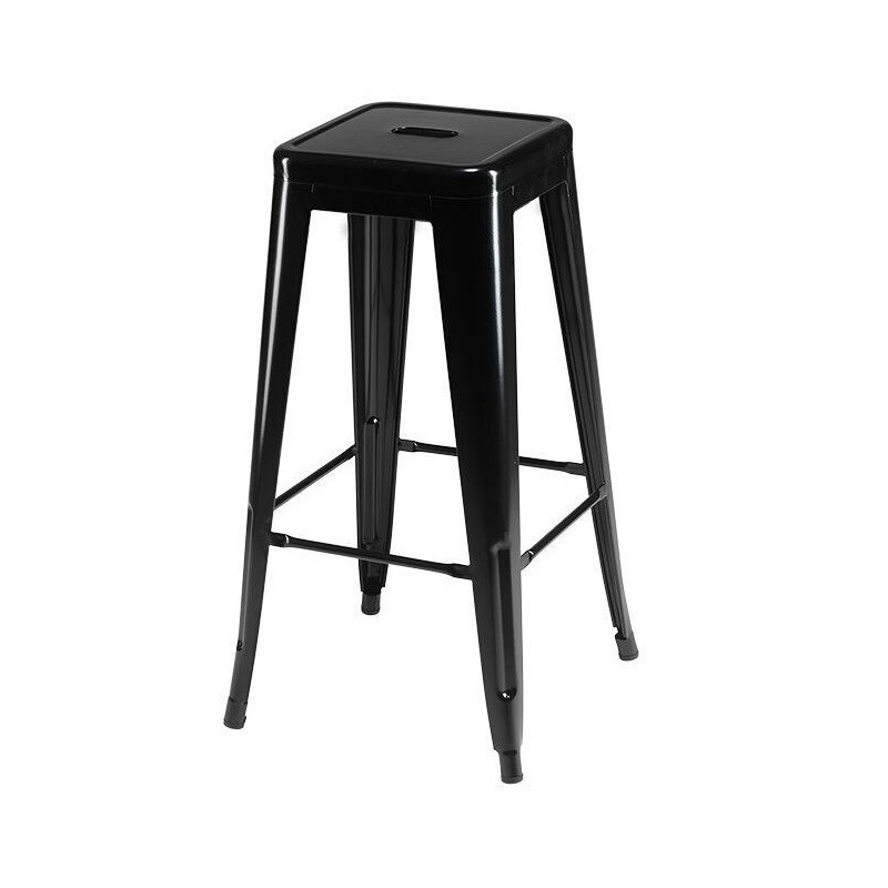 Korona barstol i sortmalet lakeret stål billede